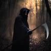 imageSpooktacular Creations Halloween Grim Reaper Scythe Accessories 52 inch Grim Reapers Weapon for Halloween Party Pretend Play Costume