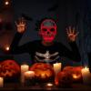 imageSpooktacular Creations Halloween LED Skull Mask with Light Up Gloves Red Scary Glow Up Skull and Glow in The Dark Skeleton Mask for Adult Halloween Cosplay Costumes Accessories Party Dress Up Prop