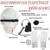 imageSpooktacular Creations Halloween LED Skull Mask with Light Up Gloves Red Scary Glow Up Skull and Glow in The Dark Skeleton Mask for Adult Halloween Cosplay Costumes Accessories Party Dress Up Prop
