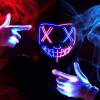 imageSpooktacular Creations Halloween Led Light Up Scary Mask and Gloves for Halloween Cosplay Costume Pink ampamp Blue 3 Modes Glow in The Dark Mask for Adult Men Women Teen Party Dress Up Accessory Gifts