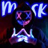 imageSpooktacular Creations Halloween Led Light Up Scary Mask and Gloves for Halloween Cosplay Costume Pink ampamp Blue 3 Modes Glow in The Dark Mask for Adult Men Women Teen Party Dress Up Accessory Gifts