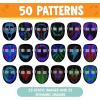 imageSpooktacular Creations Halloween Led Mask 50 Patterns Dynamic Static Images Face Transforming Light Up Mask with Gesture Sensing Glow Masks Cosplay Costume Accessory for Adult Teen Party Dress Up