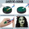 imageSpooktacular Creations Halloween Makeup Face Body Paint Waterproof Foundation Cream Cake Tub Halloween Party Cosplay Clown Sfx Costume and Dress Up Makeup for Adult1 Oz WhiteGreen
