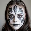 imageSpooktacular Creations Halloween Makeup Palette 3 Colors Face Body Paint for Adult SFX Zombie Skeleton Cosplay with Painting Brush Cosplay Party Dress Up 7 Oz White Black Red Black White Gray