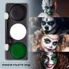 imageSpooktacular Creations Halloween Makeup Palette 3 Colors Face Body Paint for Adult SFX Zombie Skeleton Cosplay with Painting Brush Cosplay Party Dress Up 7 Oz White Black Red White Black Green