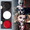 imageSpooktacular Creations Halloween Makeup Palette 3 Colors Face Body Paint for Adult SFX Zombie Skeleton Cosplay with Painting Brush Cosplay Party Dress Up 7 Oz White Black Red whiteblackred