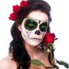 imageSpooktacular Creations Halloween Makeup Palette 3 Colors Face Body Paint for Adult SFX Zombie Skeleton Cosplay with Painting Brush Cosplay Party Dress Up 7 Oz White Black Red White Black Green