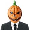 imageSpooktacular Creations Halloween Pumpkin Head Mask Scary Pumpkin Heads for Photoshoot Creepy Face Latex Mask Adult Halloween Cosplay Costume Accessories Novelty Masquerade Party