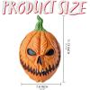imageSpooktacular Creations Halloween Pumpkin Head Mask Scary Pumpkin Heads for Photoshoot Creepy Face Latex Mask Adult Halloween Cosplay Costume Accessories Novelty Masquerade Party