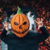 imageSpooktacular Creations Halloween Pumpkin Head Mask Scary Pumpkin Heads for Photoshoot Creepy Face Latex Mask Adult Halloween Cosplay Costume Accessories Novelty Masquerade Party