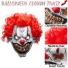imageSpooktacular Creations Halloween Scary Clown Mask Horror Face Creepy Zombie Latex Mask Monster Masks Killer Evil Cosplay Costume Accessories for Adults Men Halloween Party Dress Up Prop