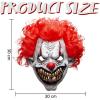 imageSpooktacular Creations Halloween Scary Clown Mask Horror Face Creepy Zombie Latex Mask Monster Masks Killer Evil Cosplay Costume Accessories for Adults Men Halloween Party Dress Up Prop
