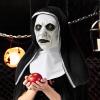imageSpooktacular Creations Halloween Scary Nun Mask with Black White Hood Creepy Full Head Latex Mask for Adult Women Men Halloween Horror Cosplay Costume Accessories Realistic Party Dress Up Prop