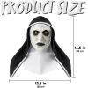 imageSpooktacular Creations Halloween Scary Nun Mask with Black White Hood Creepy Full Head Latex Mask for Adult Women Men Halloween Horror Cosplay Costume Accessories Realistic Party Dress Up Prop