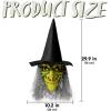 imageSpooktacular Creations Halloween Scary Witch Mask Creepy Latex Monster Face Mask with Black Hat Hair for Adult Halloween Horror Evil Cosplay Costume Accessories Realistic Party Dress Up Prop