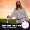 imageSpooktacular Creations Halloween Shepherd Staff Shepherds Crooked Walking Cane Accessory for Costume Dress Up PartyWHITE