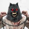 imageSpooktacular Creations LED Halloween Wolf Werewolf Mask with Movable Jaw Light Up Halloween Scary Mask for Adult Holiday Horror Cosplay Glow in the Dark Costume Accessories Party Dress Up Prop
