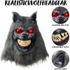 imageSpooktacular Creations LED Halloween Wolf Werewolf Mask with Movable Jaw Light Up Halloween Scary Mask for Adult Holiday Horror Cosplay Glow in the Dark Costume Accessories Party Dress Up Prop