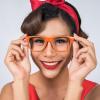 imageSpooktacular Creations Nerd Glasses Black Fake Glasses with Clear Lenses Costume Props Halloween Cosplay for Men Women Adult Halloween Accessories OutfitOrange