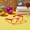 imageSpooktacular Creations Nerd Glasses Black Fake Glasses with Clear Lenses Costume Props Halloween Cosplay for Men Women Adult Halloween Accessories OutfitRed