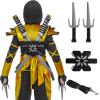 imageSpooktacular Creations Ninja Swords Backpack Weapon Toy Set with Swords and Knives for Kids Ninja Costume Accessories for Cosplay Dressup Party Black