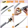 imageSpooktacular Creations Ninja Swords Backpack Weapon Toy Set with Swords and Knives for Kids Ninja Costume Accessories for Cosplay Dressup Party Black