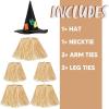 imageSpooktacular Creations Scarecrow Costume Set Include Straw Hat Straw Skirt for Kids Women Men Halloween Party AccessoriesBlack