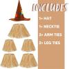 imageSpooktacular Creations Scarecrow Costume Set Include Straw Hat Straw Skirt for Kids Women Men Halloween Party AccessoriesBrown