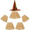 imageSpooktacular Creations Scarecrow Costume Set Include Straw Hat Straw Skirt for Kids Women Men Halloween Party AccessoriesBrown