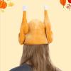 imageSpooktacular Creations Thanksgiving Roasted Turkey Hat Plush Turkey Cap for Kids Women and Men Thanksgiving Party Cosplay Costume Dress Up Party