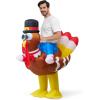 imageSpooktacular Creations Thanksgiving Turkey Inflatable Costume for Adult Blow up Costume Riding a Turkey Rideon for Halloween Party Cosplay event Outdoors Show Party Halloween Costumes for Men