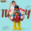 imageSpooktacular Creations Thanksgiving Turkey Inflatable Costume for Kids Blow up Costume Riding a Turkey Rideon for Halloween Party Cosplay event Halloween Inflatable Costumes for Boys and Girls