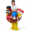 imageSpooktacular Creations Thanksgiving Turkey Inflatable Costume for Kids Blow up Costume Riding a Turkey Rideon for Halloween Party Cosplay event Halloween Inflatable Costumes for Boys and Girls