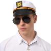 imageSpooktacular Creations Yacht Sailor Hat Costume Accessories Set Captain Cap Sunglasses and necklace for Navy Costume Accessory Halloween Men Women Captains Dressing up Themed Party