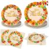 imageJOYIN 100Pcs Thanksgiving Paper Plates and Napkins Disposable Dinnerware Set for 25 Guests Give Thanks Theme Party Supplies Happy Thanksgiving Autumn Tableware SetGive Thanks