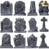 imageJOYIN 12 Pcs Halloween Miniature Tombstones Graveyard Decorations Outdoor RIP Headstone with Skull Cross Design for Halloween Cemetery Yard Lawn Outdoor Indoor Decorations Stone GrayGray