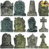 imageJOYIN 12 Pcs Halloween Miniature Tombstones Graveyard Decorations Outdoor RIP Headstone with Skull Cross Design for Halloween Cemetery Yard Lawn Outdoor Indoor Decorations Stone GrayMulticolor