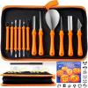 imageJOYIN 12 Pcs Halloween Pumpkin Carving Kit Tools Professional Carving Set with Handbag 12 Stainless Steel Doublesided Sculpting Tool for Kids DIY JackoLantern Party Decor Family Craft SuppliesClassic Set with Accessories