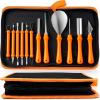 imageJOYIN 12 Pcs Halloween Pumpkin Carving Kit Tools Professional Carving Set with Handbag 12 Stainless Steel Doublesided Sculpting Tool for Kids DIY JackoLantern Party Decor Family Craft SuppliesClassic Set