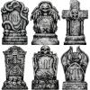 imageJOYIN 157 Halloween Decorations Outdoor Graveyard Tombstones 6 Pcs Skeleton RIP Plastic Gravestones Halloween Decor with 12 Metal Stakes for Yard Lawn Garden Prop Party Decor SuppliesClassic