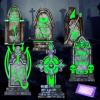 imageJOYIN 157 Halloween Decorations Outdoor Graveyard Tombstones 6 Pcs Skeleton RIP Plastic Gravestones Halloween Decor with 12 Metal Stakes for Yard Lawn Garden Prop Party Decor SuppliesFluorescence