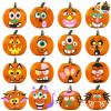 imageJOYIN 16 Packs Halloween Pumpkin Decorating Stickers Foam Craft Kit Halloween Party Favors for Kids Party Supplies Arts Activities Jack O Lantern Face Sticker School Games GiftsCute