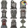 imageJOYIN 16quot 9 Pcs Halloween Tombstones Decorations Outdoor Graveyard Decor Yard Lawn Cemetery Plastic Headstones with 18 Metal Stakes for Halloween Indoor Prop Decorations Party Decor SuppliesGothic