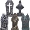 imageJOYIN 17 Halloween Decorations Outdoor Tombstones 5 Pack Halloween Foam Graveyard Headstone Decorations with 12 Bonus Metal Stakes for Yard Lawn Outside DecorMulticolor