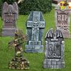 imageJOYIN 17 Halloween Foam RIP Graveyard Tombstones 5 Pack Halloween Tombstones Outdoor Decorations for Graves Decorations with 12 Metal Stakes for Cemetery Yard Lawn Party DecorMulticolor