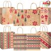 imageJOYIN 18 PCS Christmas Bags Assorted Sizes Kraft Treat Candy Bags Small 55 Medium 9 Large 13 for Xmas Party Favors Decoration Holiday Present Wrapping Thanksgiving Gift Decordark brown