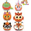 imageJOYIN 18 Packs Halloween Craft Foam Stickers Arts Activities Party Supplies Kids Party Favors Pumpkin Decorating Kit Jack O Lantern Face Stickers in 6 Designs Pumpkin Decor School GamesCute