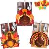 imageJOYIN 18PCS Thanksgiving Cutlery Holders Set Thanksgiving Turkey Utensil Dcor Autumn Fall Harvest Party Supplies Thankyou Cards Table Decoration Party Favors
