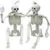 imageJOYIN 2 PCS 24 Halloween Skeleton Decor 2 FT Full Body Stayable Posable Skeletons for Halloween White Human Plastic Bones with Movable Joints for Spooky Indoor Outdoor Decoration Graveyard PropWhite