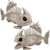 imageJOYIN 2 PCS 95 Halloween Posable Fish Skeleton Decor Animal Plastic Bones with Posable Joints for Indoor Outdoor Halloween Decorations Party Props Yard Patio Lawn Garden Props Decor